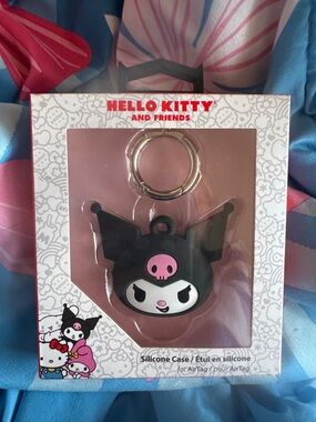 Hello Kitty Kuromi Black Silicone AirTag Case with Keyring